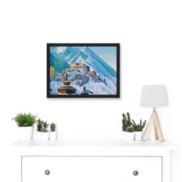Artery8 Roerich Tibet Himalayas Symbolist Mountain Landscape Painting Artwork Framed Wall Art Print A4 in Black - thumbnail 2