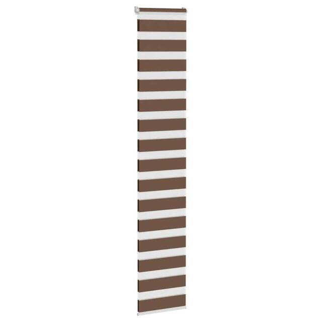 Berkfield Home Elegant Zebra Blind Brown 45x230 cm Fabric Width 40.9 cm Polyester - image 1