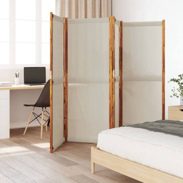 Berkfield Home 4-Panel Room Divider Light Grey 280x180 cm - image 1
