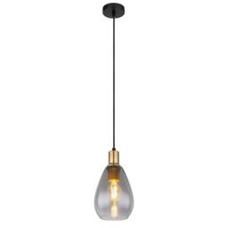 Netlighting Fanni Dome Pendant Ceiling Light Matt Black Smoke Glass Shade 1x E27