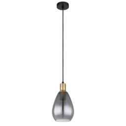 Netlighting Fanni Dome Pendant Ceiling Light Matt Black Smoke Glass Shade 1x E27 - thumbnail 2