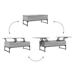 Berkfield Home Coffee Table Grey Sonoma 100x50x40 cm Engineered Wood & Metal - Size: 100 x 50 x 40 cm - thumbnail 8