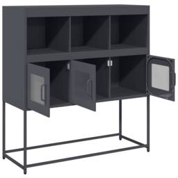 Berkfield Home Sideboard Anthracite 100.5x39x107 cm Cold-rolled Steel in Dark Grey - thumbnail 6