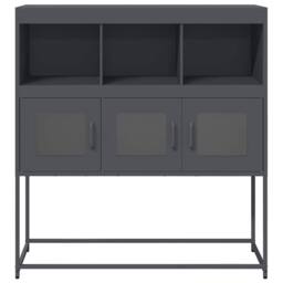 Berkfield Home Sideboard Anthracite 100.5x39x107 cm Cold-rolled Steel in Dark Grey - thumbnail 5