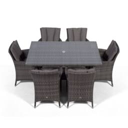 Thats Furniture Savannah Rectangular 6 Seater Rattan Patio Dining Set in Grey - thumbnail 6