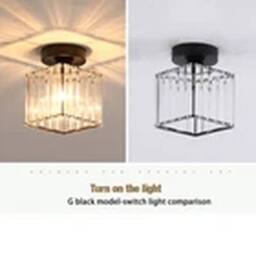 Havendro Black Without Bulbs LED Crystal Chandelier Ceiling Light Living Hallway Lights - thumbnail 3