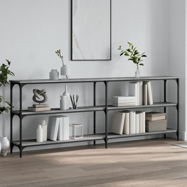 Berkfield Home Console Table Grey Sonoma 200x29x75 cm Engineered Wood - Size: 200 x 29 x 75 cm - image 1
