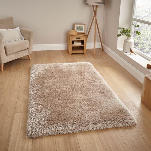 The Rug Shop UK Handmade Modern Shaggy Anti-Shed Easy To Clean Area Rug in Beige - Size: 200 cm x 290 cm - image 1