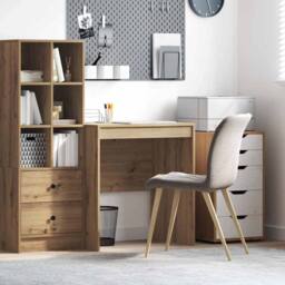 Berkfield Home Writing Desk Artisan oak Engineered wood 70 x 50 x 76 cm Simple in Brown - thumbnail 2