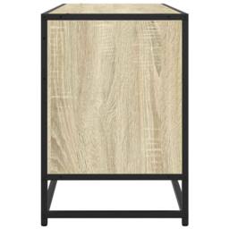 Berkfield Home TV Cabinet Sonoma Oak 100x35x50 cm Engineered Wood & Metal in Brown - Size: 100 x 35 x 50 cm - thumbnail 5