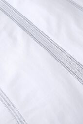 Appletree 'Embroidered Band' 100% Cotton Embroidered Duvet Cover Set in White - Size: Super King - thumbnail 4