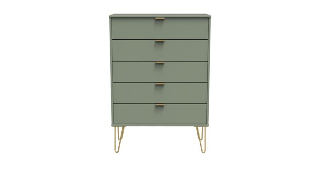Ready Assembled 2 U Fuji 5 Drawer Chest (Ready Assembled) in Pale Green - image 1