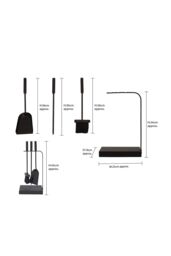 JVL Belmont 3 Piece Companion Set + Stand in Black - thumbnail 6