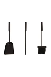 JVL Belmont 3 Piece Companion Set + Stand in Black - thumbnail 2