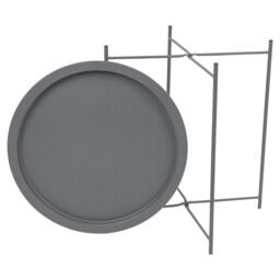 Harbour Housewares Round Steel Tray Table in Grey - thumbnail 4
