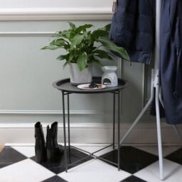 Harbour Housewares Round Steel Tray Table in Grey - thumbnail 5