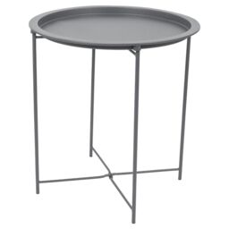 Harbour Housewares Round Steel Tray Table in Grey