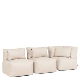 icon 3pc Noa Bean Bag, 1x Corner, 2x Recliner, Outdoor Woven Natural - thumbnail 3