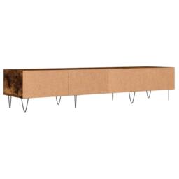 Berkfield Home TV Cabinet Smoked Oak 150x36x30 cm Engineered Wood in Brown - Size: 150 x 36 x 30 cm - thumbnail 8