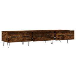 Berkfield Home TV Cabinet Smoked Oak 150x36x30 cm Engineered Wood in Brown - Size: 150 x 36 x 30 cm - thumbnail 6