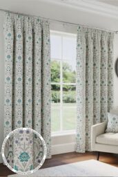 Enhanced Living 100% Blackout Floral Thermal Pair of Curtains Tape Top Header Curtains for Living Rooms & Bedrooms - Size: 229 cm width x 274 cm drop