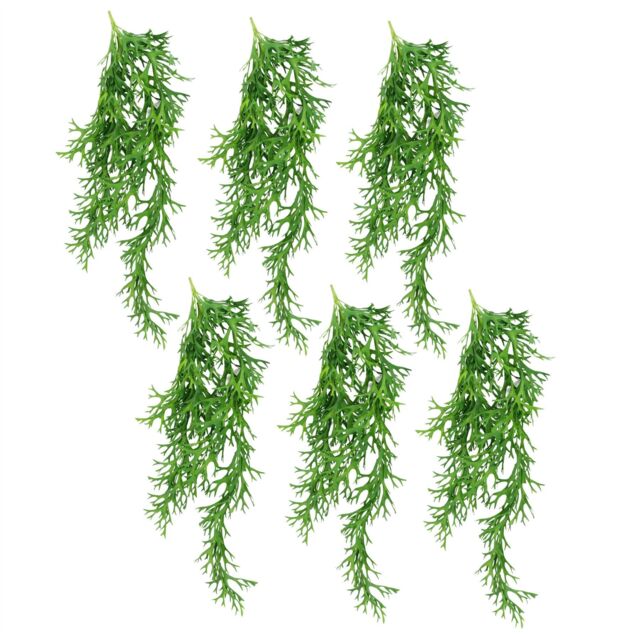 Leaf Pack of 6 x 80cm Hanging Artificial Staghorn Fern in Green - Size: 6 x 80 cm - image 1