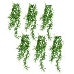 Leaf Pack of 6 x 80cm Hanging Artificial Staghorn Fern in Green - Size: 6 x 80 cm
