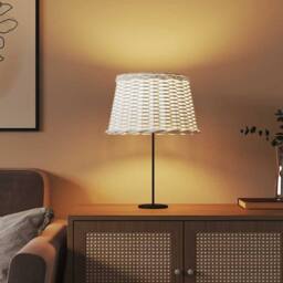 Berkfield Home Lamp Shade White √ò45x28 cm Wicker - Size: 45x28 cm