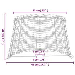 Berkfield Home Lamp Shade White √ò45x28 cm Wicker - Size: 45x28 cm - thumbnail 7