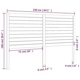 Berkfield Home Beautiful Bed Headboard Black 156x4x100 cm Solid Wood Pine - Size: 156 x 4 x 100 cm - thumbnail 6