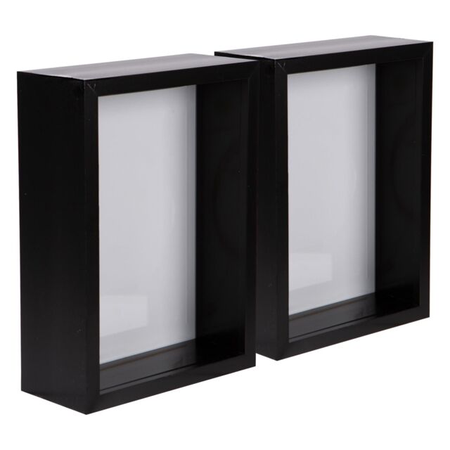 "Nicola Spring 3D Deep Box Photo Frames - 5 x 7"" - Pack of 5 in Black" - image 1