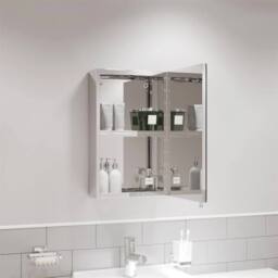 SPETLEK Stainless Steel Wall Mounted Bathroom Mirror Cabinet in Silver