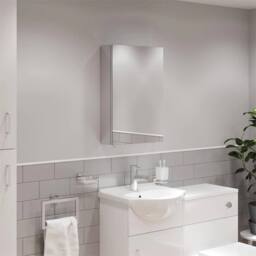 SPETLEK Stainless Steel Wall Mounted Bathroom Mirror Cabinet in Silver - thumbnail 4