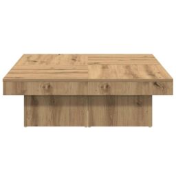Berkfield Home Coffee Table Artisan Oak 90x90x28 cm Engineered Wood in Brown - Size: 90 x 90 x 28 cm - thumbnail 4