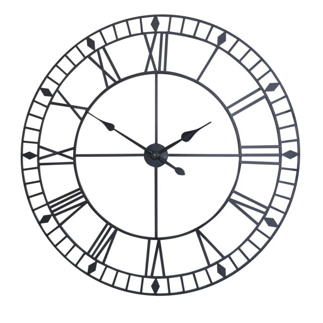 Melody Maison Extra Large Black Metal Skeleton Clock 100cm X 100cm - Size: 100 cm X 100 cm - image 1