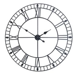Melody Maison Extra Large Black Metal Skeleton Clock 100cm X 100cm - Size: 100 cm X 100 cm - thumbnail 1