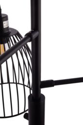 Living and Home Black Modern Industrial Style 3-head Floor Lamp with Irregular Shade - thumbnail 6