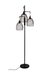 Living and Home Black Modern Industrial Style 3-head Floor Lamp with Irregular Shade - thumbnail 5