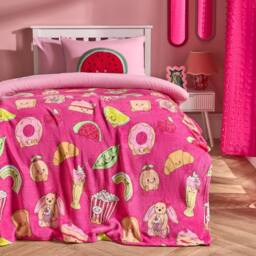 OHS Sweetie Pies Flannel Fleece Throw Blanket Soft Bedspread - Size: 125 cm x 150 cm - thumbnail 1