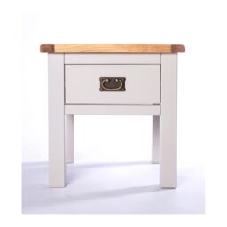 Cabinet Bits Argenta Light Grey 1 Drawer Side Table Brass Drop Handle - thumbnail 1