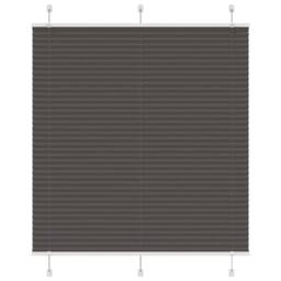 Berkfield Home Pleated Blind Black 120x100 cm Fabric Width 119.4 cm Polyester in Charcoal - thumbnail 2