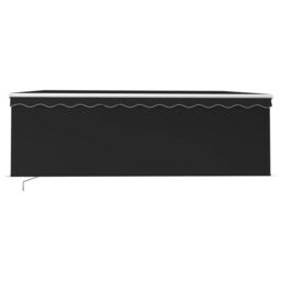 Berkfield Home Manual Retractable Awning with Blind&LED 4x3m Anthracite in Black - thumbnail 3
