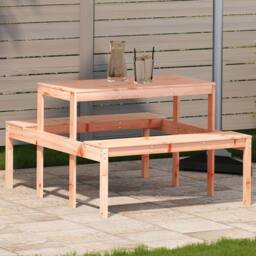 Berkfield Home Picnic Table 110x134x75 cm Solid Wood Douglas in Light Tan - Size: 110 x 134 x 75 cm - thumbnail 1