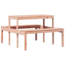 Berkfield Home Picnic Table 110x134x75 cm Solid Wood Douglas in Light Tan - Size: 110 x 134 x 75 cm - thumbnail 6