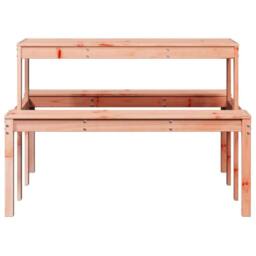 Berkfield Home Picnic Table 110x134x75 cm Solid Wood Douglas in Light Tan - Size: 110 x 134 x 75 cm - thumbnail 4