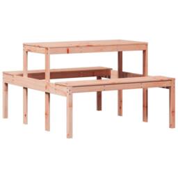 Berkfield Home Picnic Table 110x134x75 cm Solid Wood Douglas in Light Tan - Size: 110 x 134 x 75 cm - thumbnail 2