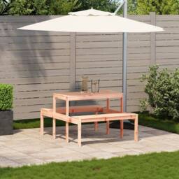 Berkfield Home Picnic Table 110x134x75 cm Solid Wood Douglas in Light Tan - Size: 110 x 134 x 75 cm - thumbnail 3