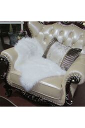 Living and Home 60Cm x 90Cm Humberto Handmade Shag Cowhide White Rug - Size: 60 cm x 90 cm - thumbnail 4