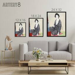 "Artery8 Woman In Summer Clothing Framed Canvas Wall Art Print Goyo Hashiguchi - Size: W12"" x H16""" - thumbnail 4