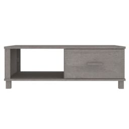 Berkfield Home Coffee Table HAMAR Light Grey 100x55x35 cm Solid Wood Pine - Size: 100 x 55 x 35 cm - thumbnail 5